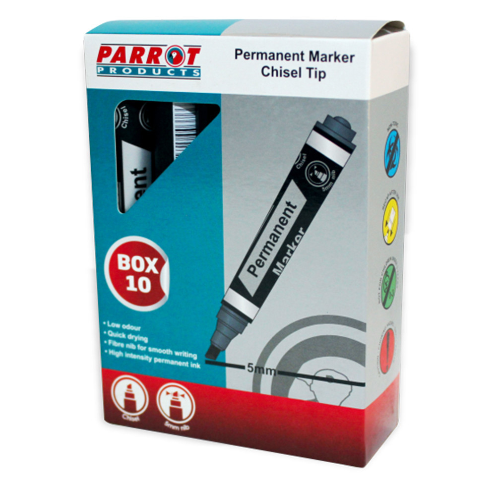 Marker Permanent Chisel Box 10 -Black