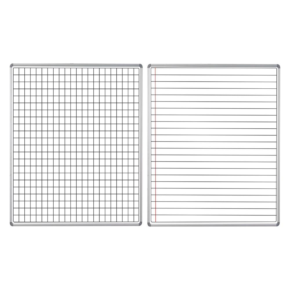 Educational Board Swing Leaf 1220mm x 910mm Magnetic White Lines / Squares on Seperate Sides
