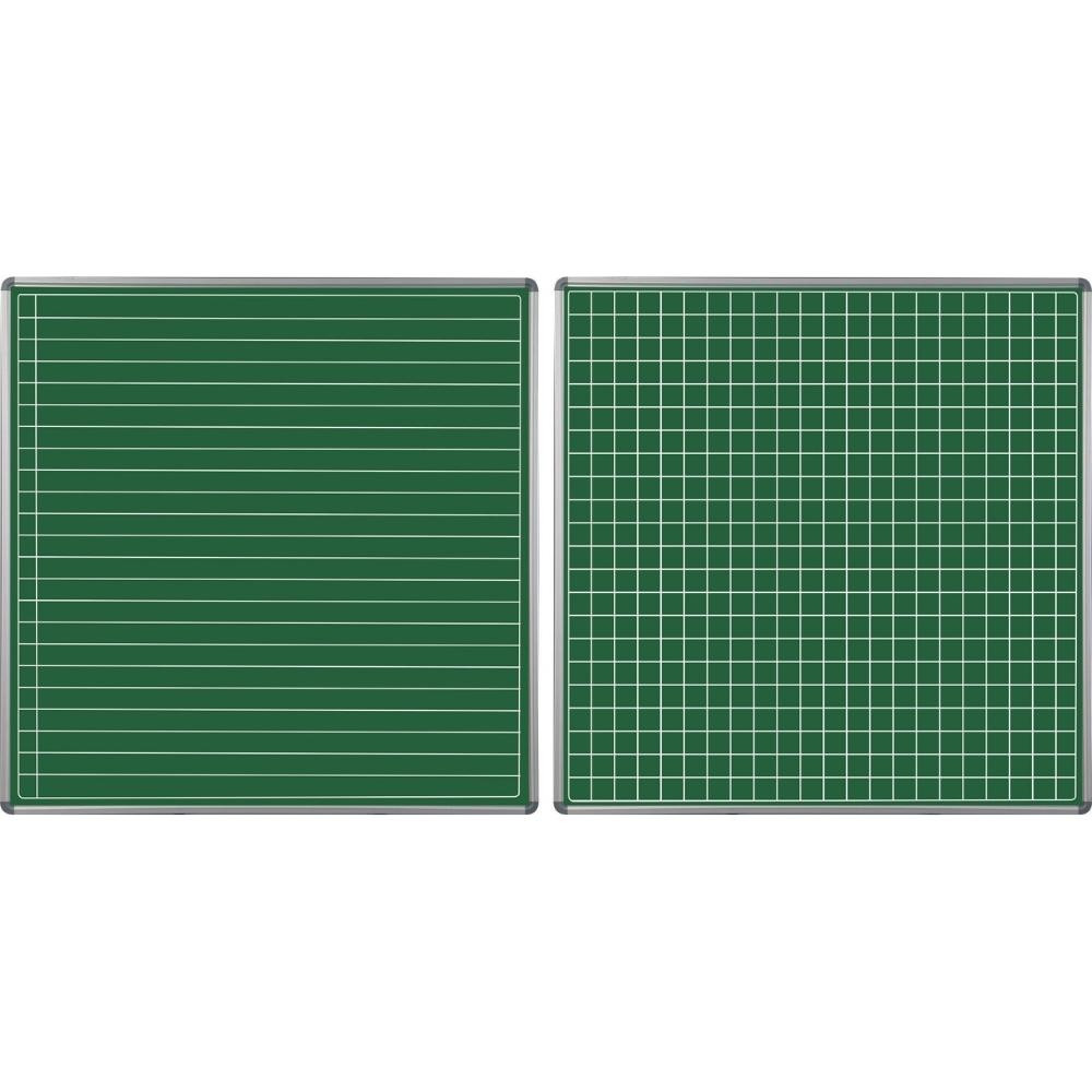 Educational Board Swing Leaf 1220mm x 1210mm Non-Magnetic Chalkboard Lines / Squares