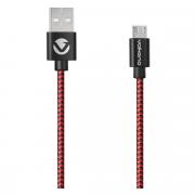 Volkano Braids Series Nylon Braided Micro USB Cable 1.2m - Black & Red