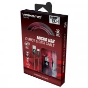 Volkano Braids Series Nylon Braided Micro USB Cable 1.2m - Black & Red