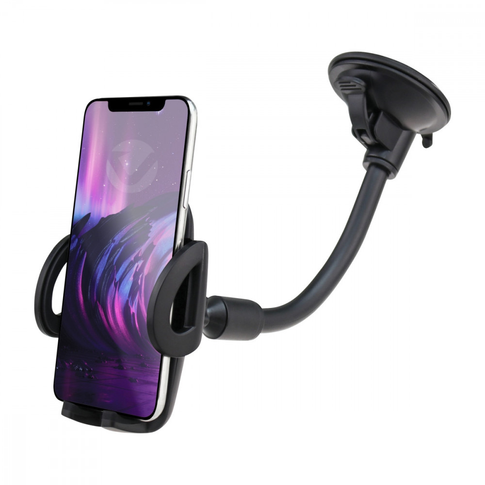 Flex Series Car Phone Holder with Suction Cup and Flexible Arm - Black