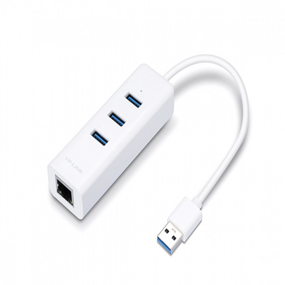 USB 3.0 to Gigabit Ethernet Network Adapter with 3-Port USB 3.0 Hub