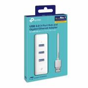 USB 3.0 to Gigabit Ethernet Network Adapter with 3-Port USB 3.0 Hub