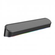 2.0 Sound Bar ADIEMUS 2 x 3W RGB USB|Aux PC Gaming Speaker – Black