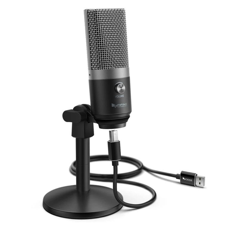 K670B Cardioid USB Condensor Microphone with Stand – Black