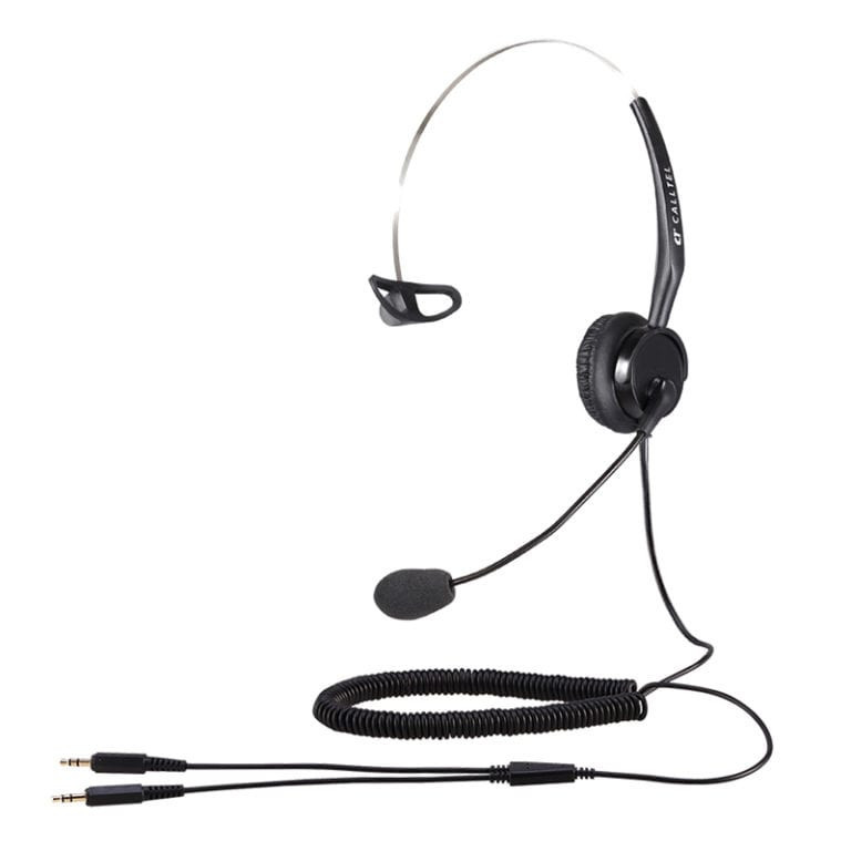 T400 Mono-Ear Headset - Noise-Cancelling Mic - Dual 3.5mm Jacks