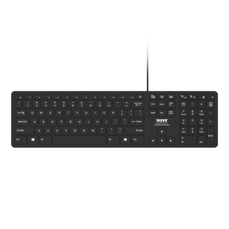 Office Executive Low Profile 105key Wired Keyboard – Black