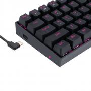 DRAGONBORN Wired Mechanical Keyboard Red LED 67Key Design - Black