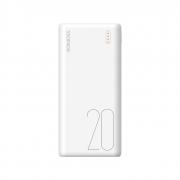 Simple 20 20000mAh Input: Type C|Lightning|Micro USB|Output: 2 x USB Power Bank - White