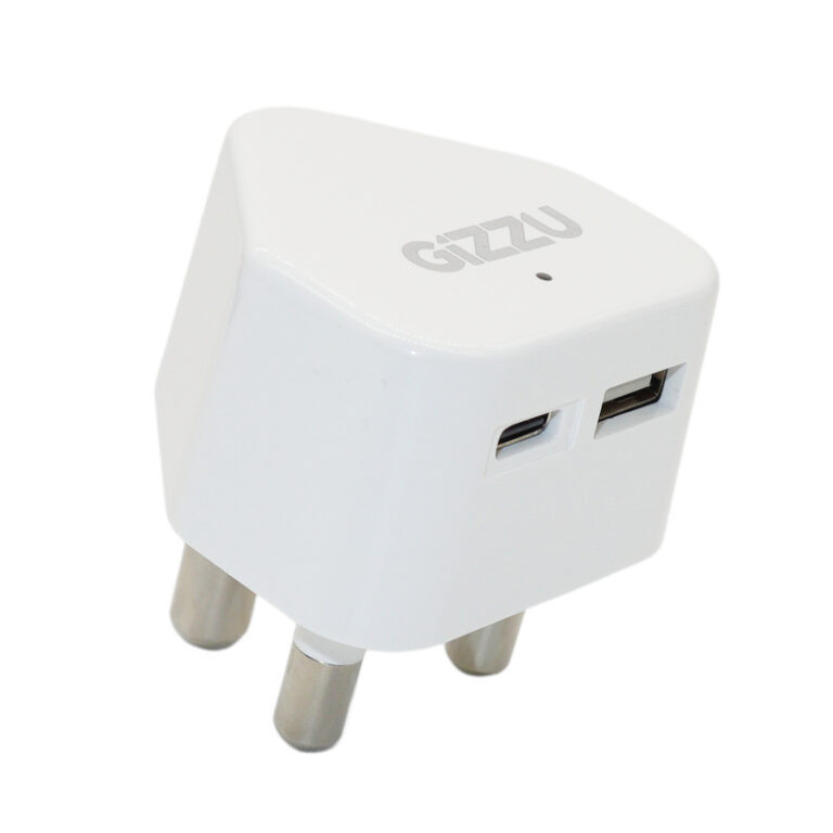 Wall Charger Type C 20W|USB SA 3 Prong - White