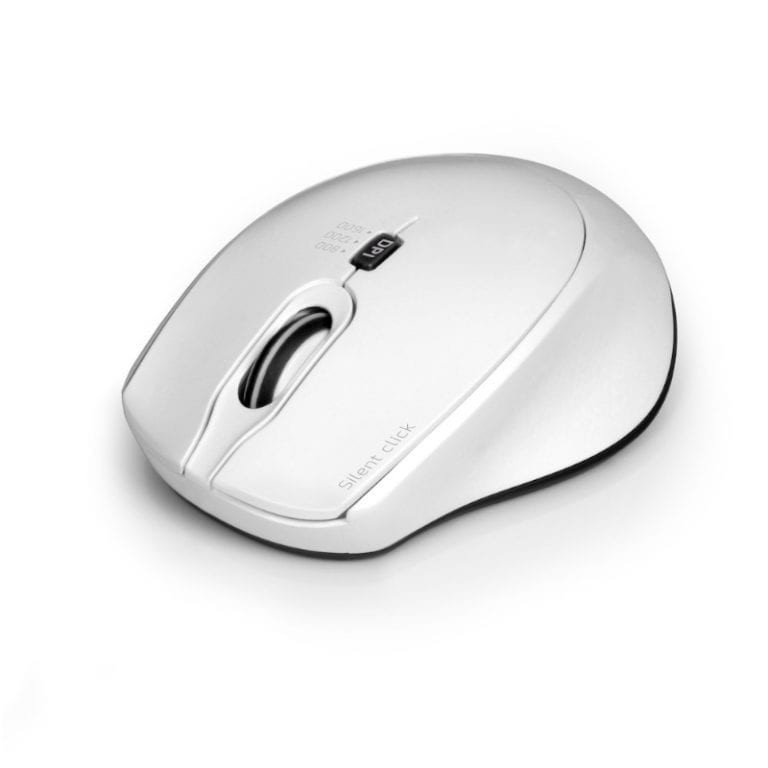 Silent 3600DPI 3 Button USB and Type-C Dongle Mouse - White