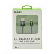 Micro 2m USB Braided Cable -Black
