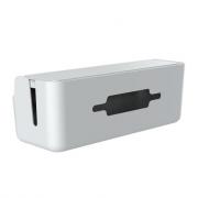 Multiplug & Surge Protector Storage Box with Device Mount -Grey