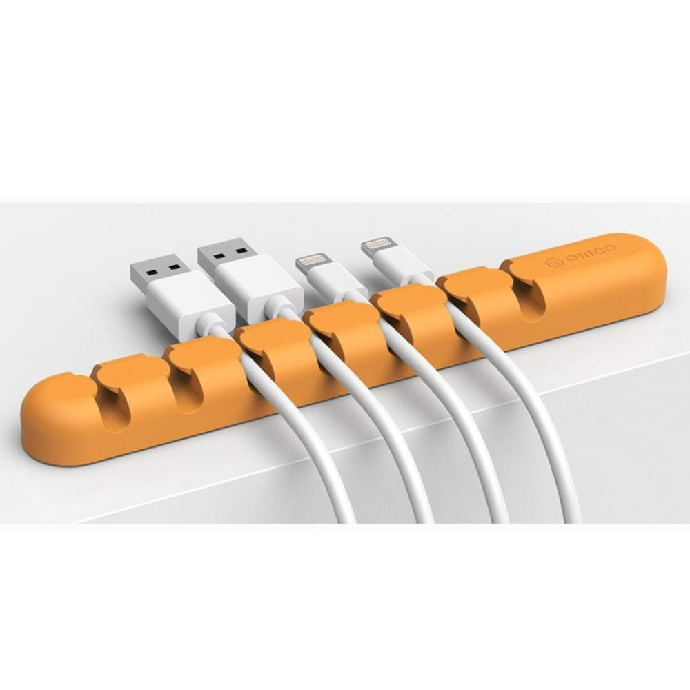 7 Slot Desktop Cable Clip -Orange