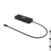 USB Type-C to 1 x RJ45|1 x USB3.0 SS|1 x Type-C 85W PD|1 x HDMI2.0|1 x VGA 30cm Cable Dock – Black