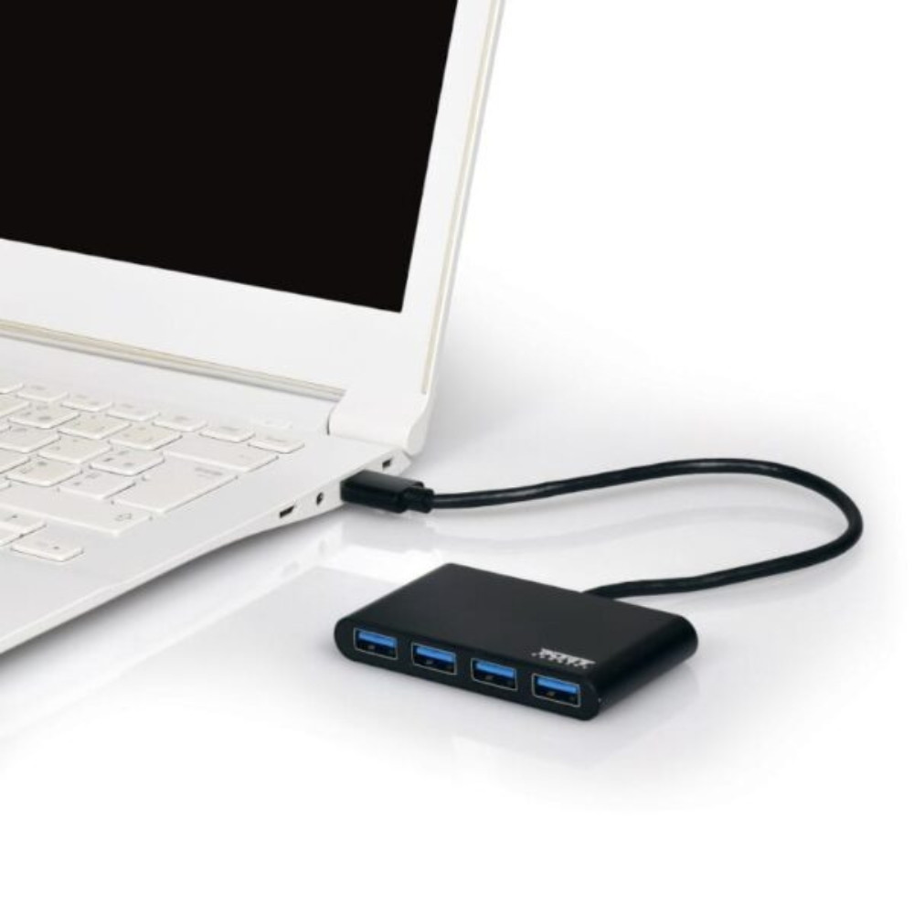 USB3.0 to 4 x USB3.0 5Gbps 4 Port Hub - Black