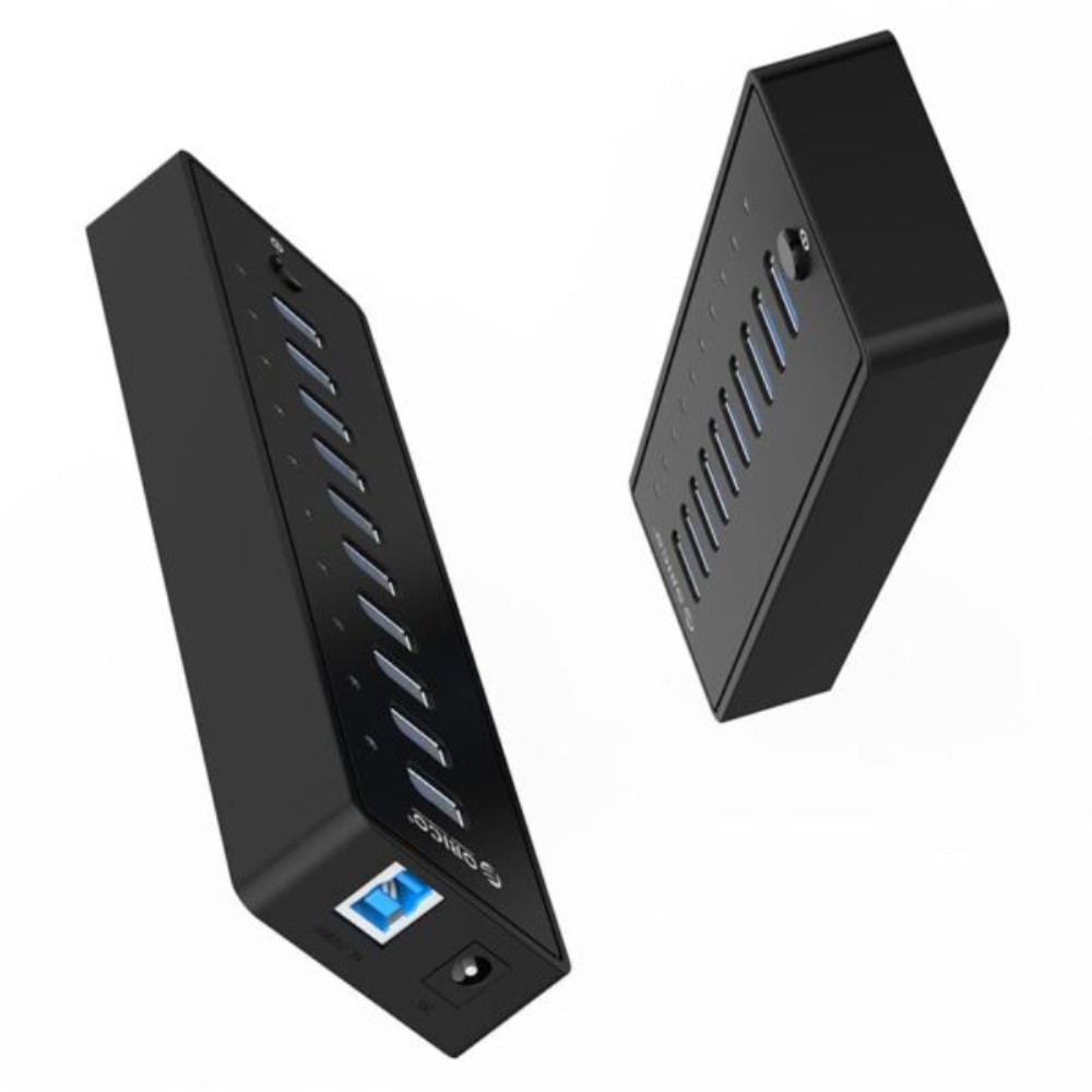 10 Port 30W Additional Power USB3.0 Hub – Black