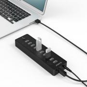 10 Port 30W Additional Power USB2.0 Hub – Black
