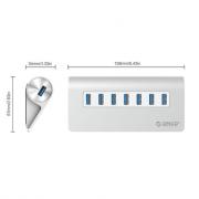 7 Port USB3.0 Hub Aluminium – Silver