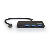 USB Type-C to 3 x USB3.0 and 1 x Type-C PD 30cm 4 Port Hub – Black