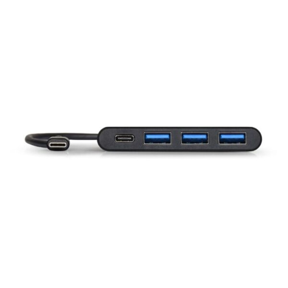 USB Type-C to 3 x USB3.0 and 1 x Type-C PD 30cm 4 Port Hub – Black