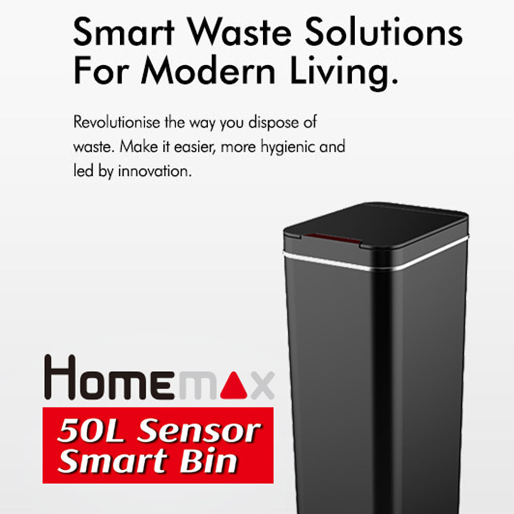 50 Litre Sensor Smart Bin - Black