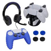 PlayStation 5 Combo Gamer Pack with Headset|Grip Pack|Controller Skin|Charging Dock