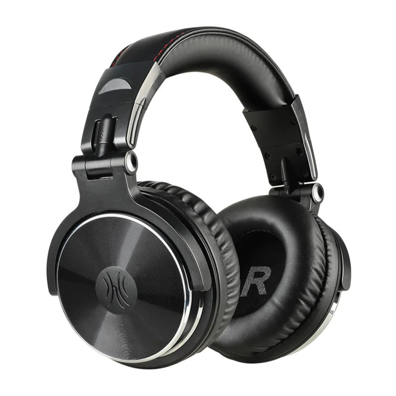 Pro 10 Professional Wired Over Ear DJ and Studio Monitoring Headphones - Black