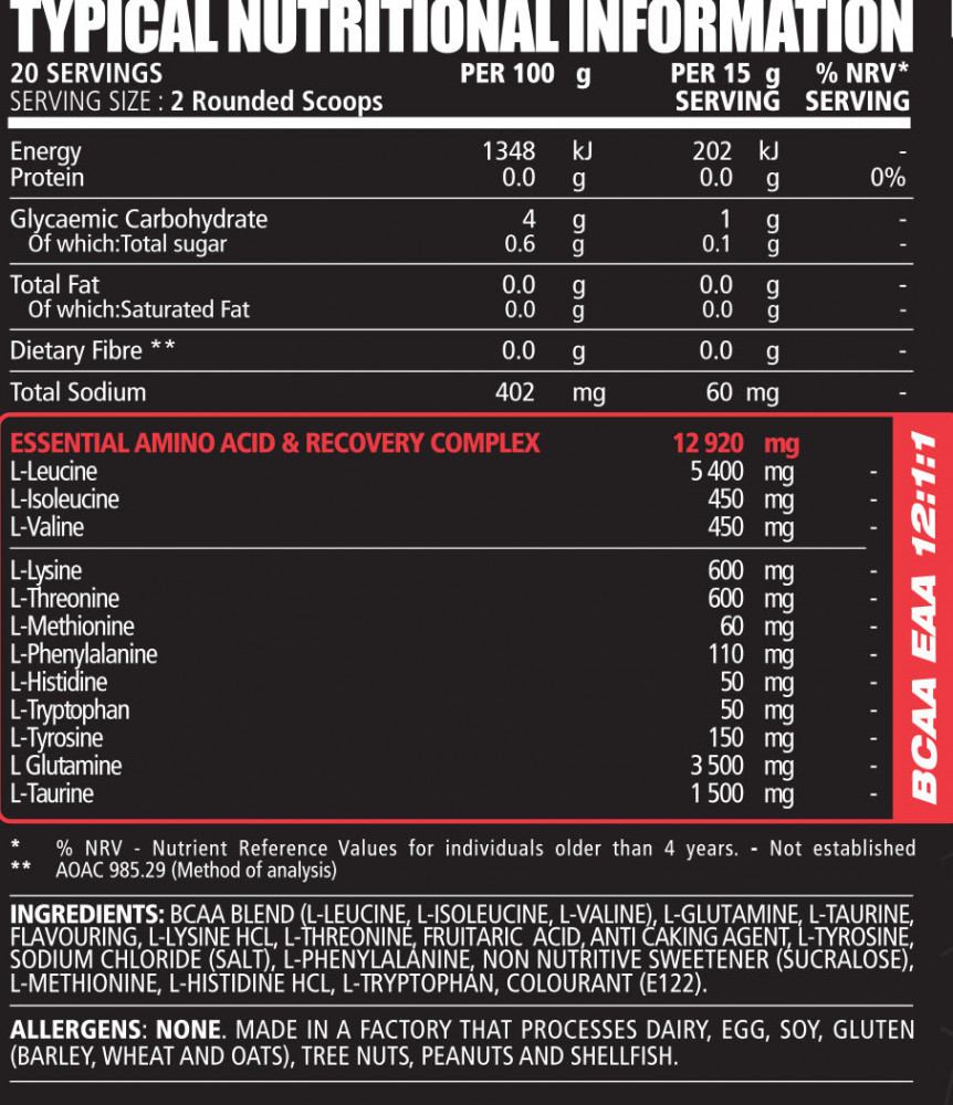 BCAA EAA 12:1:1 300g - Strawberry Kiwi