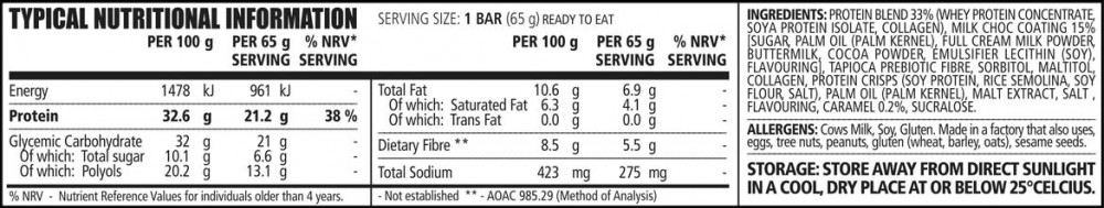 #21 Protein Bar 65g Chocolate Caramel x 12 units