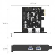 2 Port USB3.0 PCI-e Expansion Card PVU3-2O2I-V1