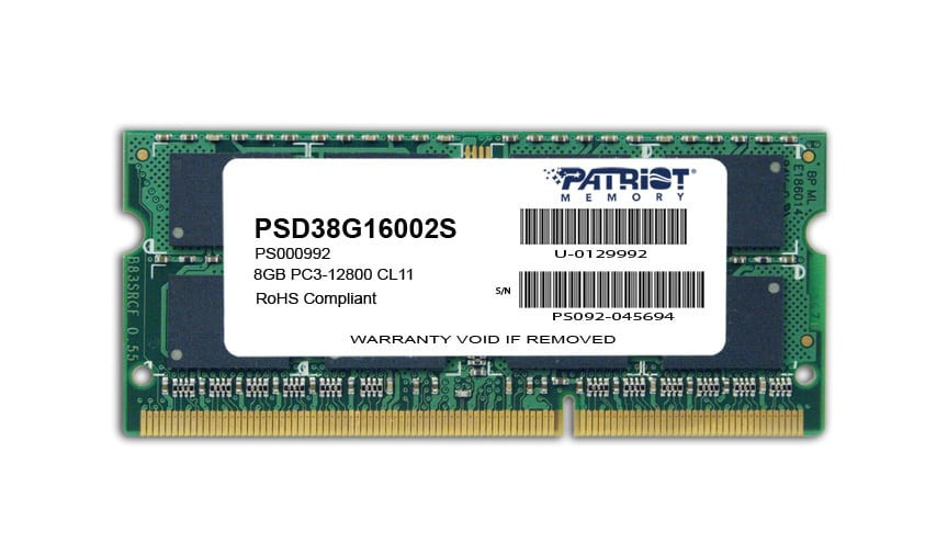 Signature Line 8GB 1600MHz DDR3 Dual Rank SODIMM Notebook Memory