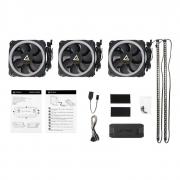 PRIZM 120mm ARGB Case Fan 3 Pack with Controller & 2 LED Strips