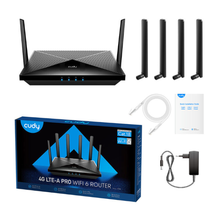 AX1800 WiFi 4G LTE Mesh Cat18 Router