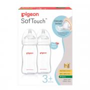 Wide Neck SofTouch Peristaltic Plus™ PP Nurser 240ml M Nipple Twin Pack