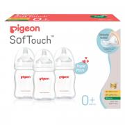 Wide Neck SofTouch Peristaltic Plus™ PP Nurser 160ml SS Nipple Triple Pack