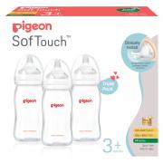 Wide Neck SofTouch Peristaltic Plus™ PP Nurser 240ml M Nipple Triple Pack