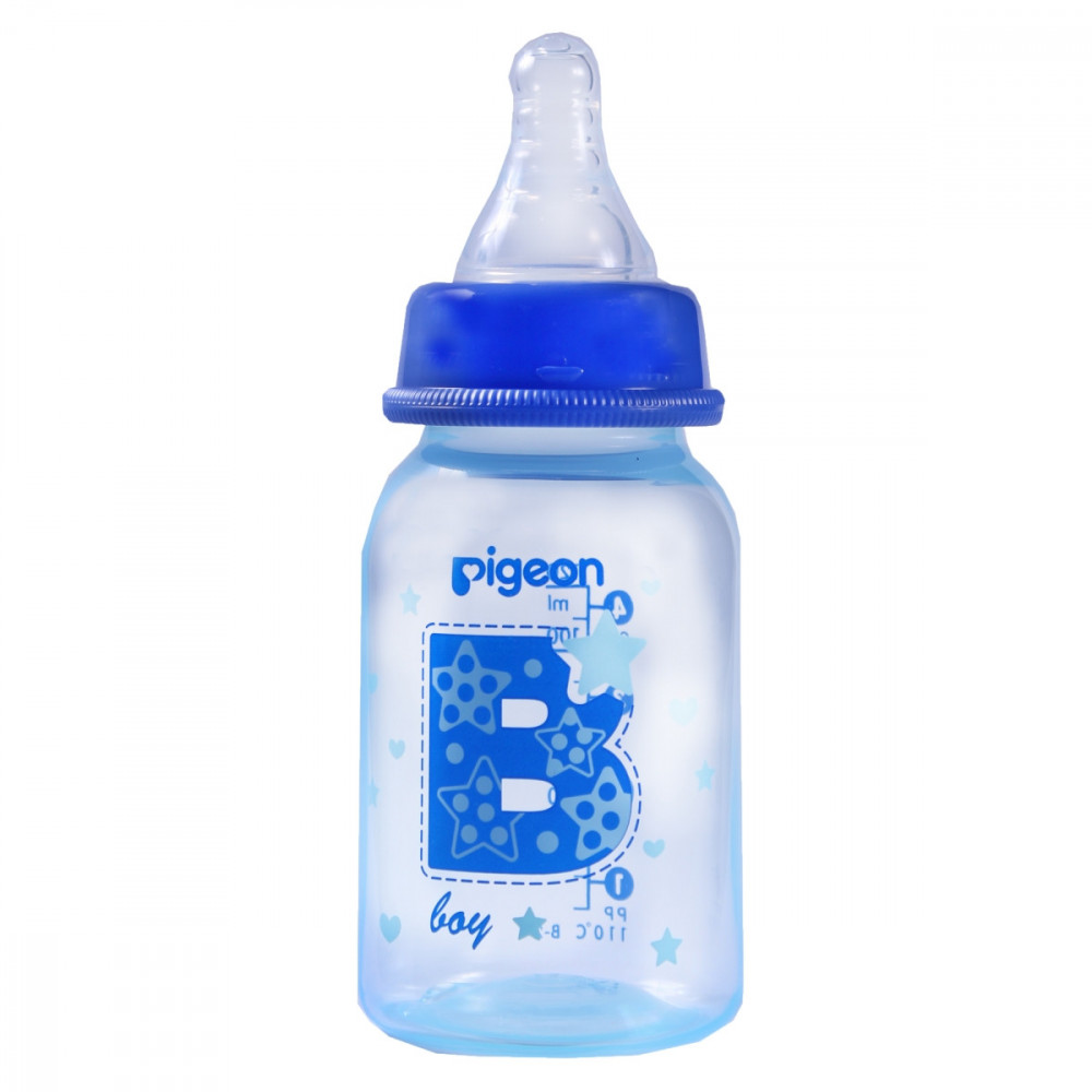 Slim Neck Flexible Peristaltic PP Nursers 120ml S Nipple Clear & Blue