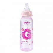 Slim Neck Flexible Peristaltic PP Nursers 240ml M Nipple - Pink & Clear