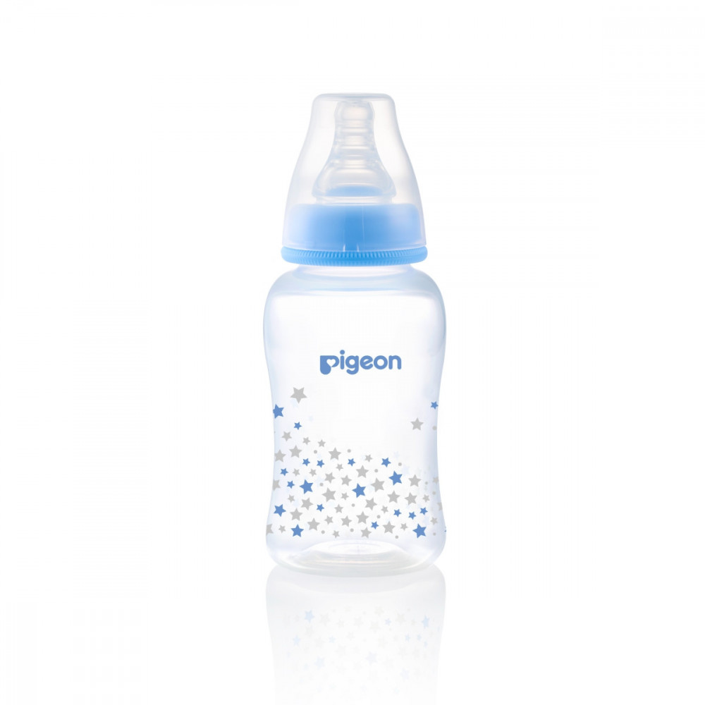 Slim Neck Flexible Peristaltic PP Nursers 150ml S Nipple - Blue & Clear