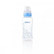 Slim Neck Flexible Peristaltic PP Nursers 250ml M Nipple - Blue & Clear