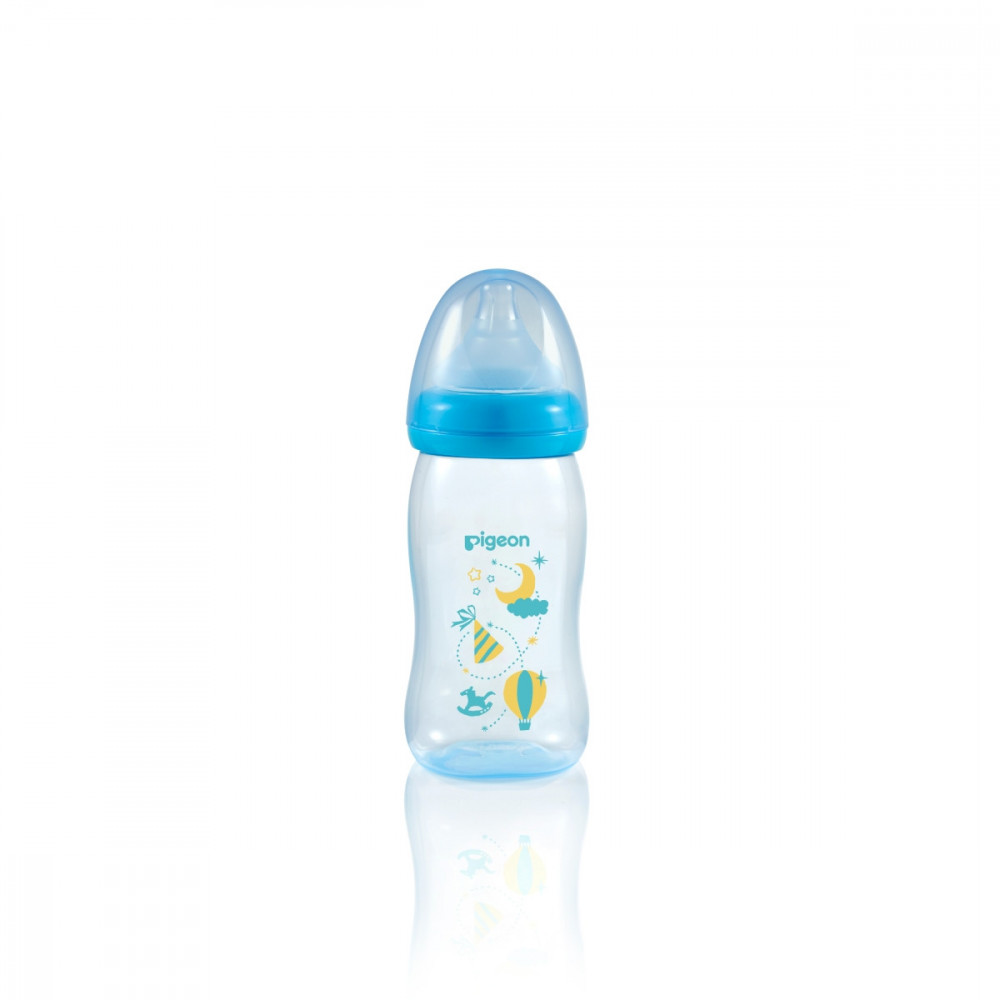 Wide Neck SofTouch Peristaltic Plus™ PP Nursers 240ml M Nipple Blue