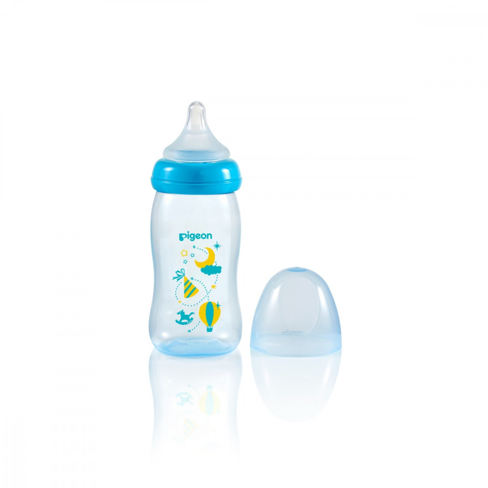 Wide Neck SofTouch Peristaltic Plus™ PP Nursers 240ml M Nipple Blue