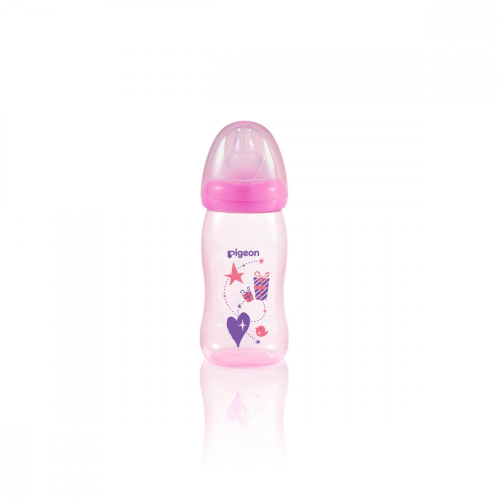 Wide Neck SofTouch Peristaltic Plus™ PP Nursers 240ml M Nipple Pink