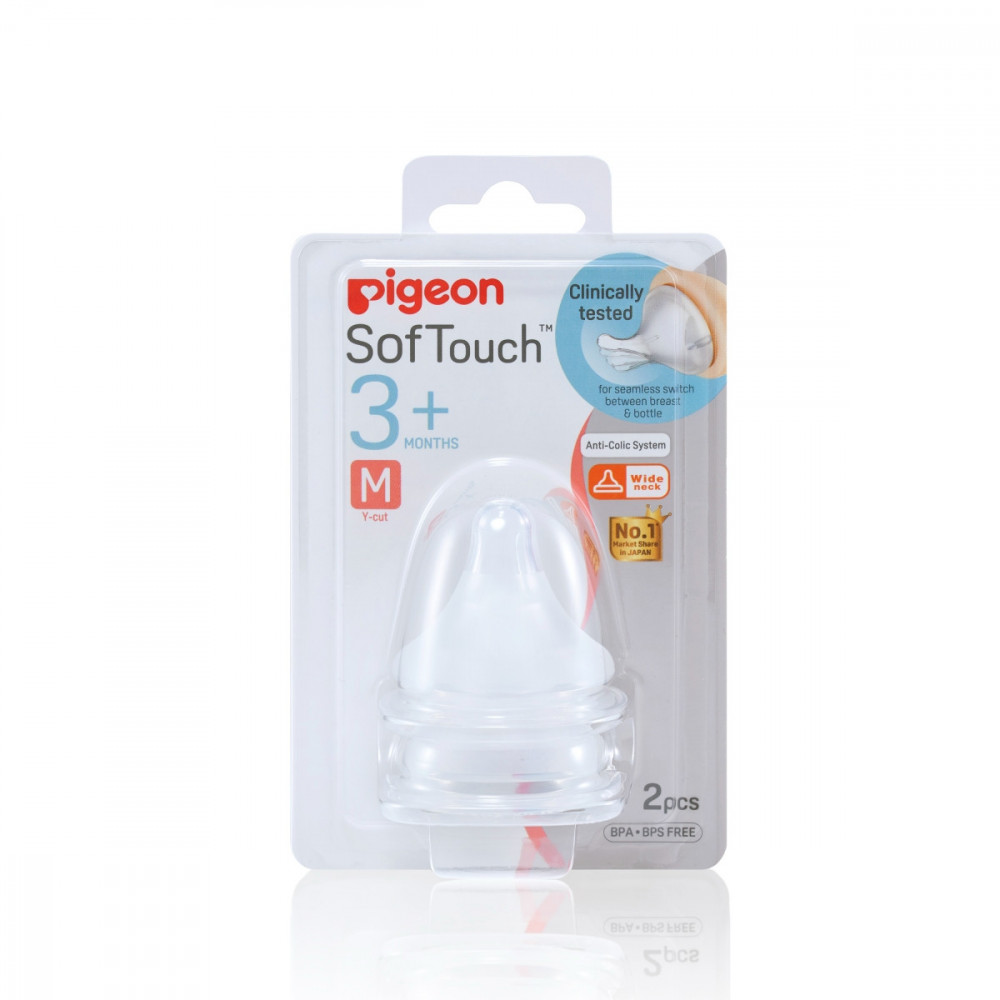 SofTouch Peristaltic Plus™ Nipple M (Medium) Y-Cut 2PC 3+ Months