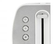 2 Slice Stainless Steel Toaster With White Trim 7 Heat Settings 870W 
