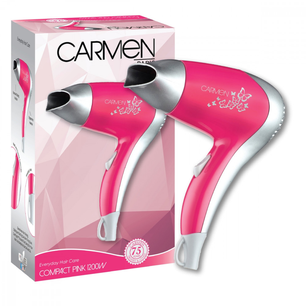 Compact Soft Touch Pink 1200W Hairdryer