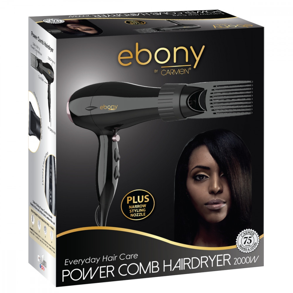 Ebony Powercomb Hairdryer 2000W