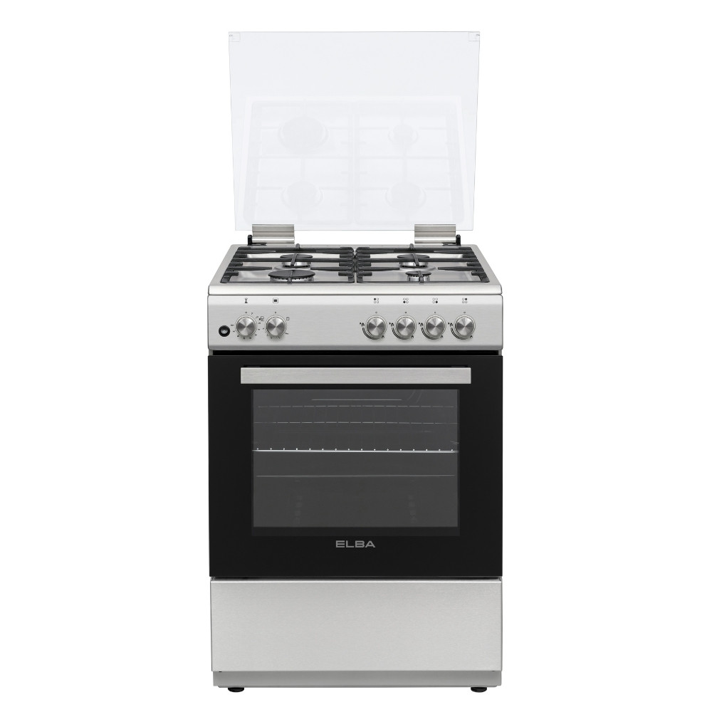 60cm 4 Burner Gas Stove With Gas Oven - Stainless Steel